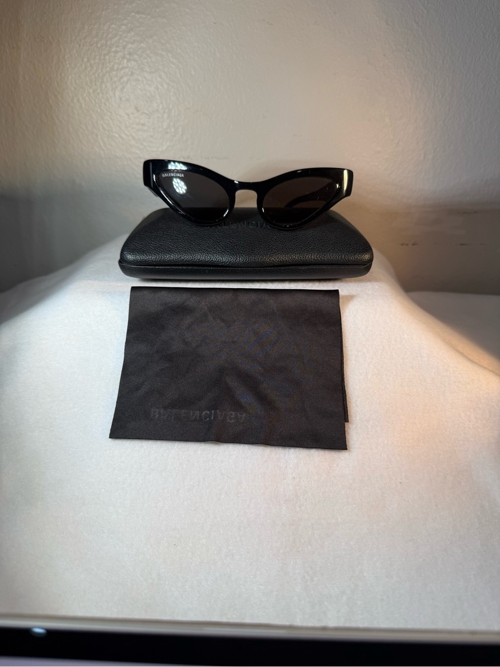 Balenciaga Black Gloss Cat-Eye Sunglasses